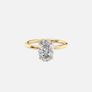 The Solitaire Ashley Oval Lab Diamond Ring 14k Yellow Gold 001