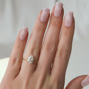  The Solitaire Ashley Pear Lab Diamond Ring 14k Yellow Gold 003