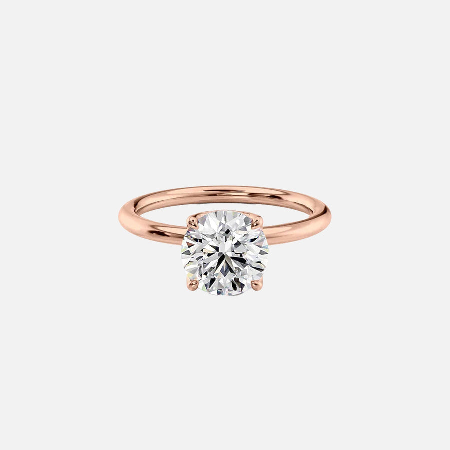  The Solitaire Ashley Round Lab Diamond Ring 14k Rose Gold 001