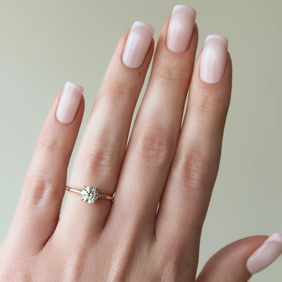  The Solitaire Ashley Round Lab Diamond Ring 14k Rose Gold 003