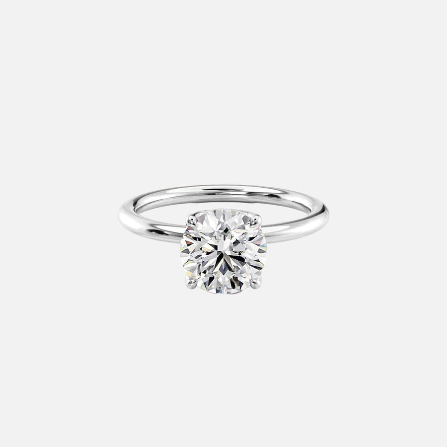  The Solitaire Ashley Round Lab Diamond Ring 14k White Gold 001