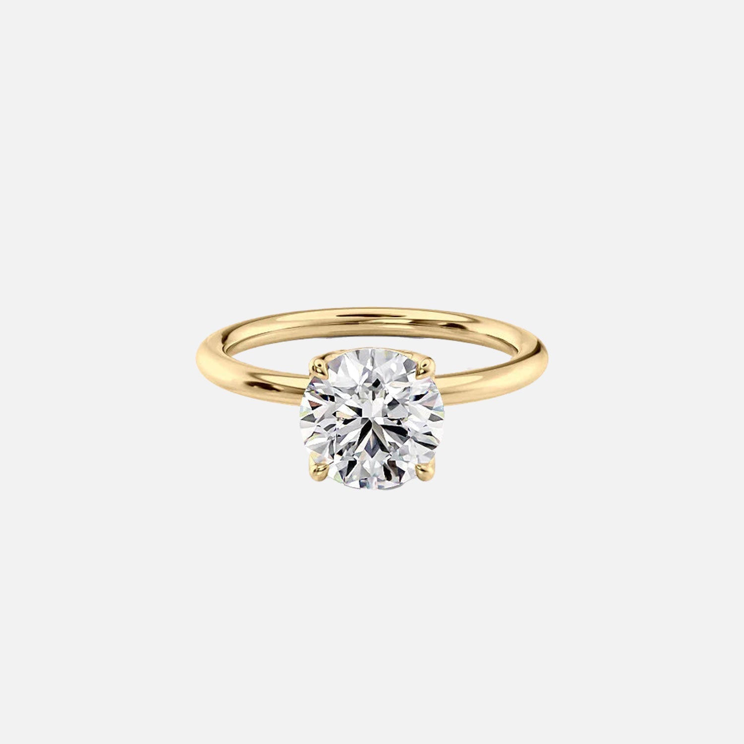 The Solitaire Ashley Round Lab Diamond Ring 14k Yellow Gold 001