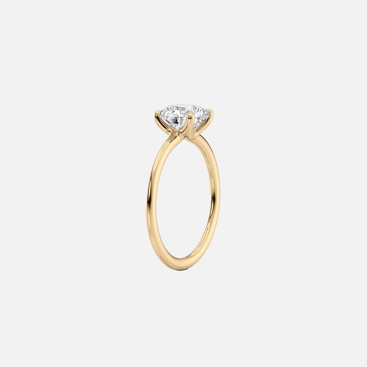  The Solitaire Ashley Round Lab Diamond Ring 14k Yellow Gold 002