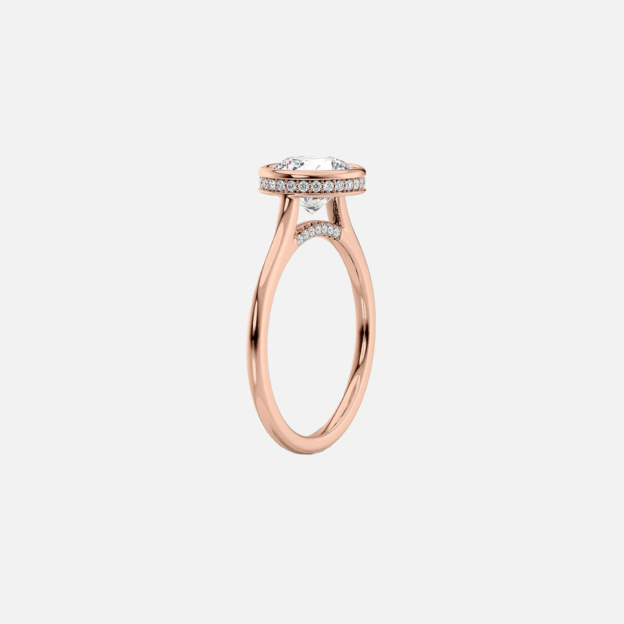  The Solitaire Charlotte Cushion Lab Diamond Ring 18k Rose Gold 002
