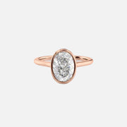  The Solitaire Charlotte Oval Lab Diamond Ring 14k Rose Gold 001