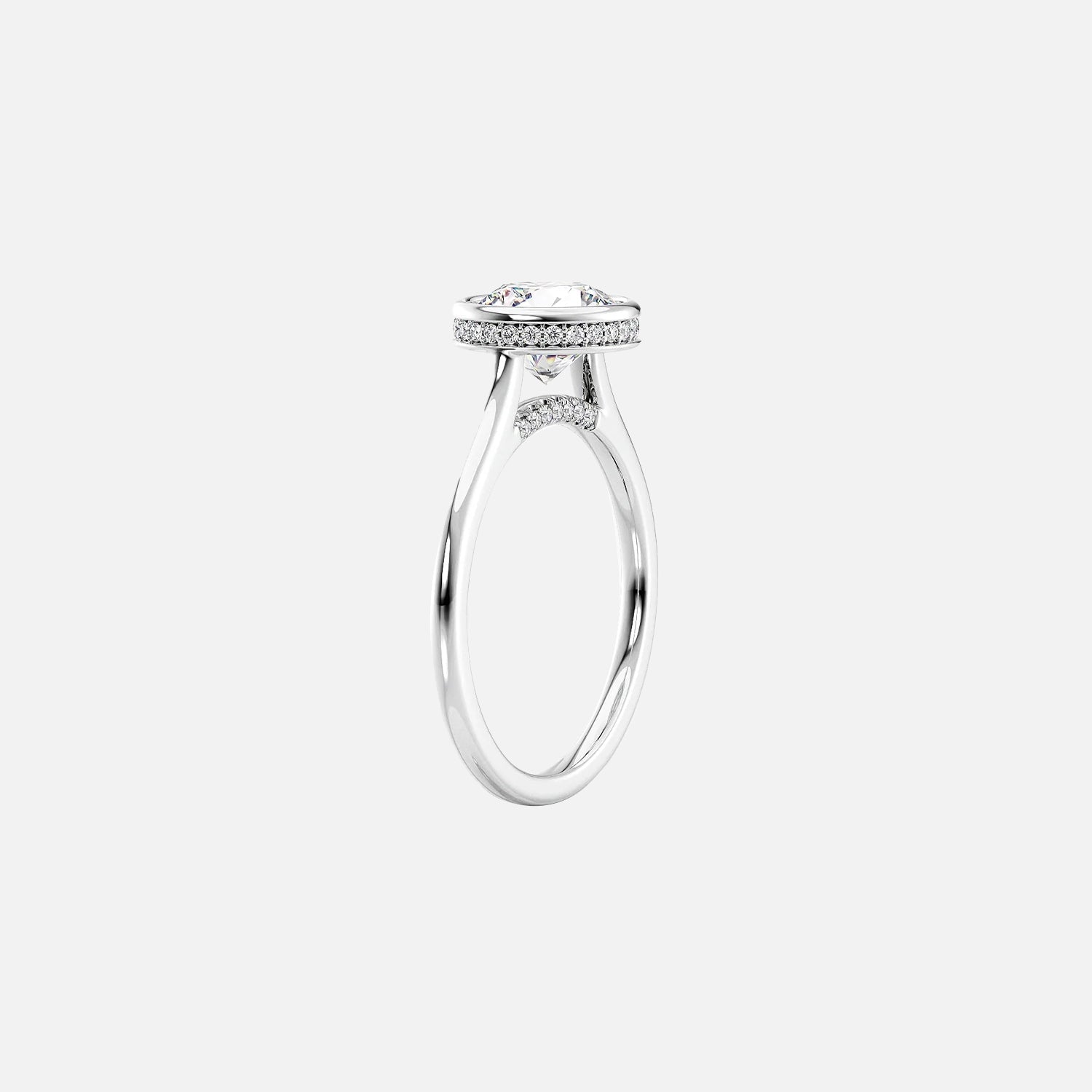  The Solitaire Charlotte Oval Lab Diamond Ring 14k White Gold 002