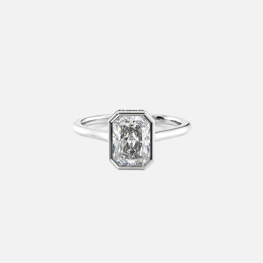  The Solitaire Charlotte Radiant Lab Diamond Ring 14k White Gold 001
