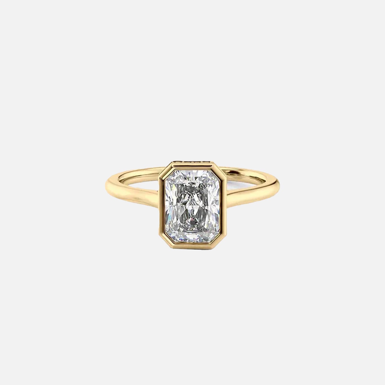 The Solitaire Charlotte Radiant Lab Diamond Ring 14k Yellow Gold 001