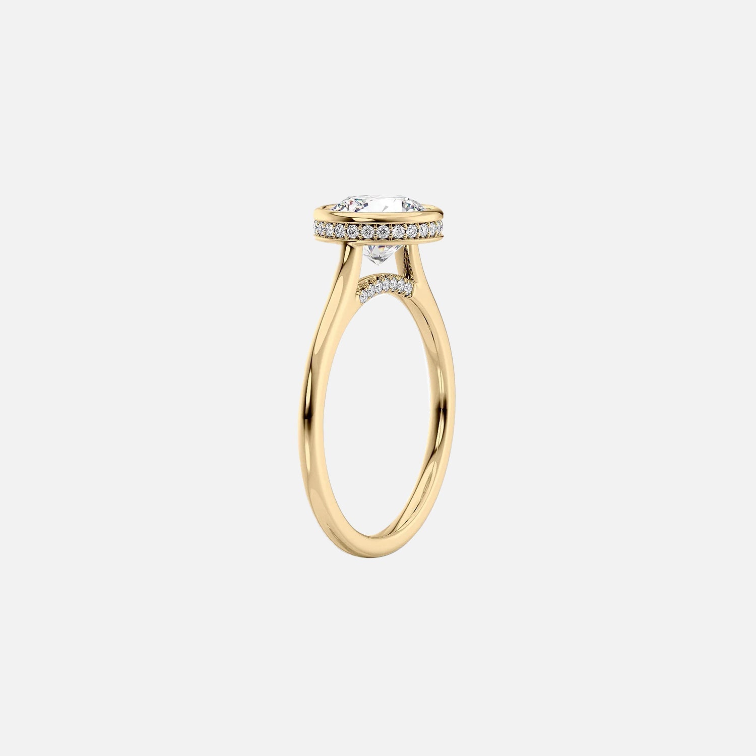  The Solitaire Charlotte Radiant Lab Diamond Ring 14k Yellow Gold 002
