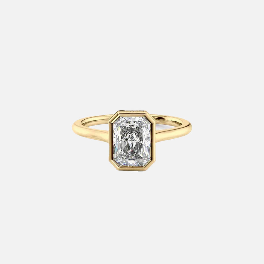  The Solitaire Charlotte Radiant Lab Diamond Ring 18k Yellow Gold 001