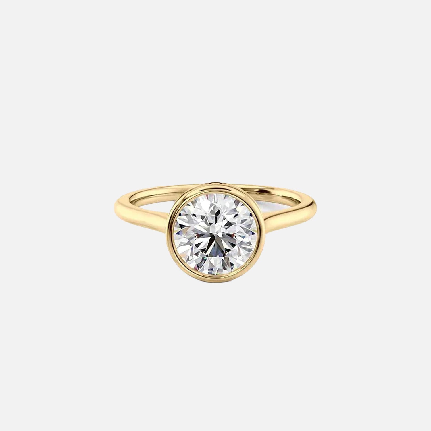 The Solitaire Charlotte Round Lab Diamond Ring 14k Yellow Gold 001