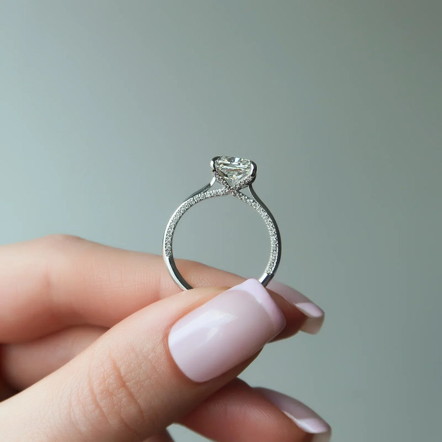  The Solitaire Claire Cushion Lab Diamond Ring 14k White Gold 003 Final