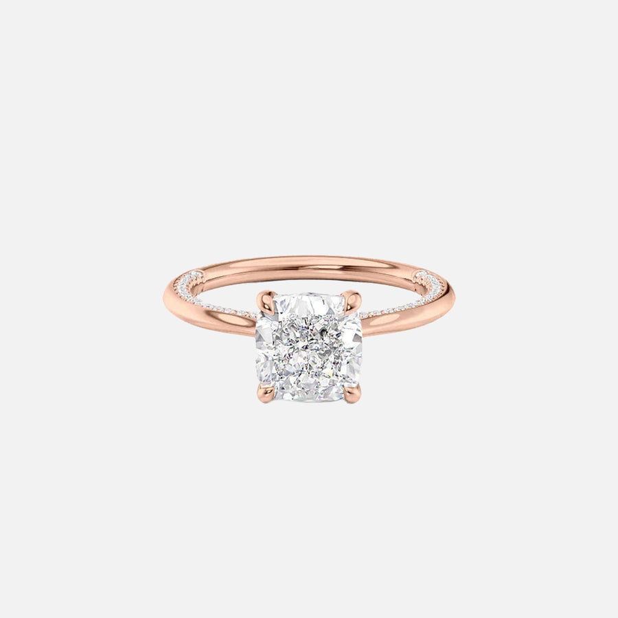  The Solitaire Claire Cushion Lab Diamond Ring 18k Rose Gold 001