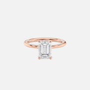  The Solitaire Claire Emerald Moissanite Ring 14k Rose Gold 001