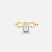 The Solitaire Claire Emerald Moissanite Ring 14k Yellow Gold 001