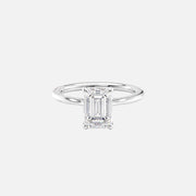  The Solitaire Claire Emerald Moissanite Ring 18k White Gold 001