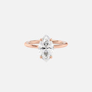  The Solitaire Claire Marquise Moissanite Ring 14k Rose Gold 001