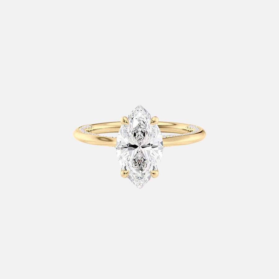The Solitaire Claire Marquise Moissanite Ring 14k Yellow Gold 001