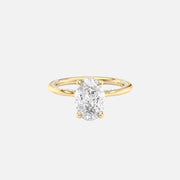  The Solitaire Claire Oval Lab Diamond Ring 18k Yellow Gold 001