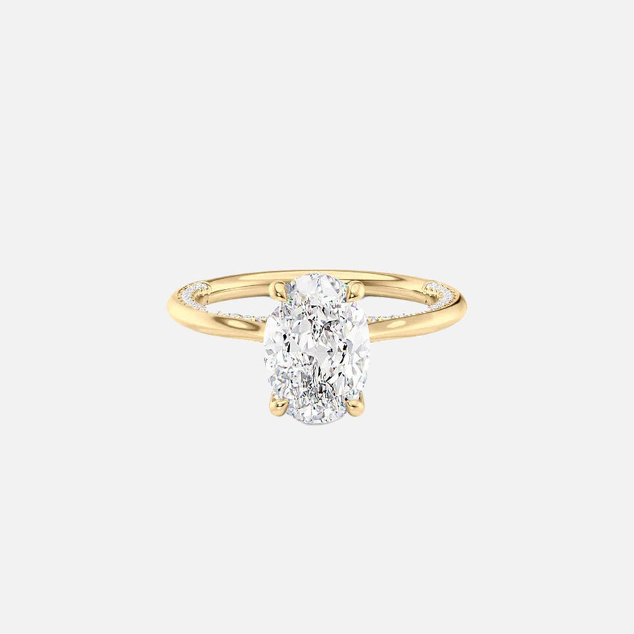  The Solitaire Claire Oval Lab Diamond Ring 18k Yellow Gold 001
