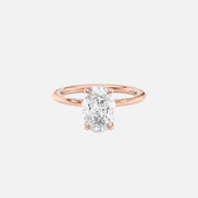  The Solitaire Claire Oval Moissanite Ring 14k Rose Gold 001