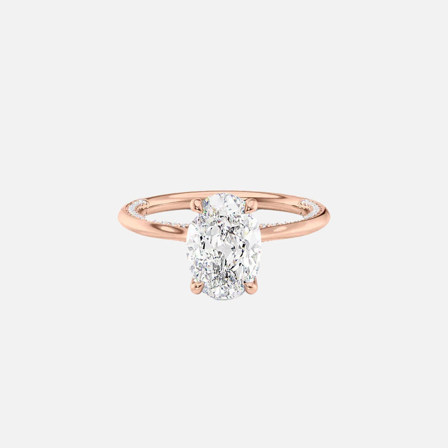  The Solitaire Claire Oval Moissanite Ring 14k Rose Gold 001