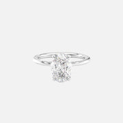  The Solitaire Claire Oval Moissanite Ring 18k White Gold 001