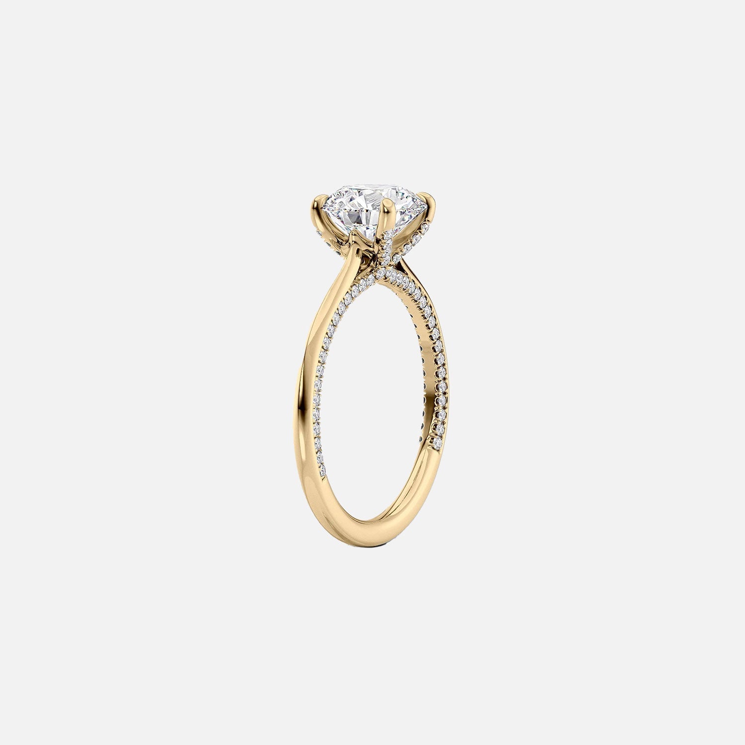  The Solitaire Claire Pear Moissanite Ring 14k Yellow Gold 002