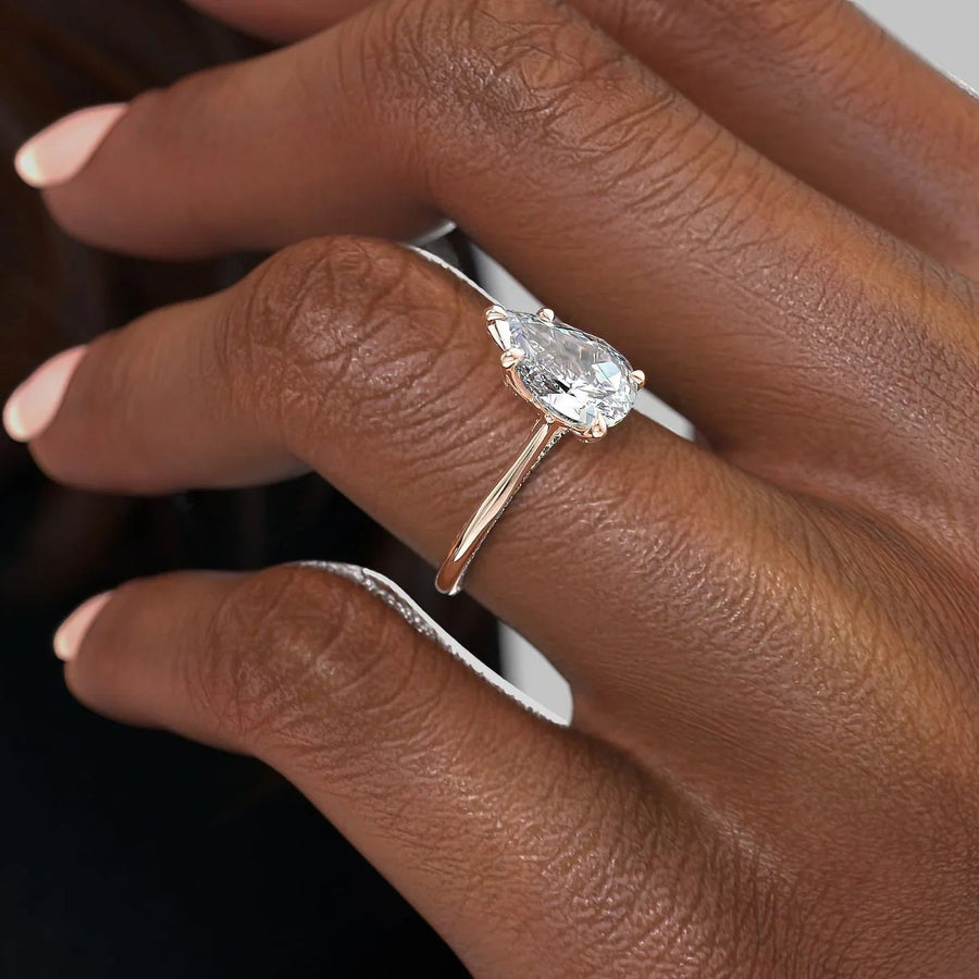  The Solitaire Claire Pear Moissanite Ring 18k Rose Gold 005 Final