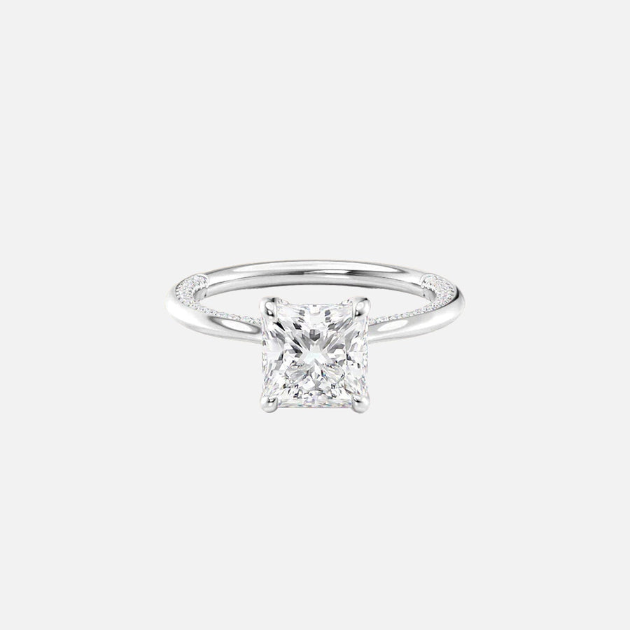  The Solitaire Claire Princess Lab Diamond Ring 14k White Gold 001