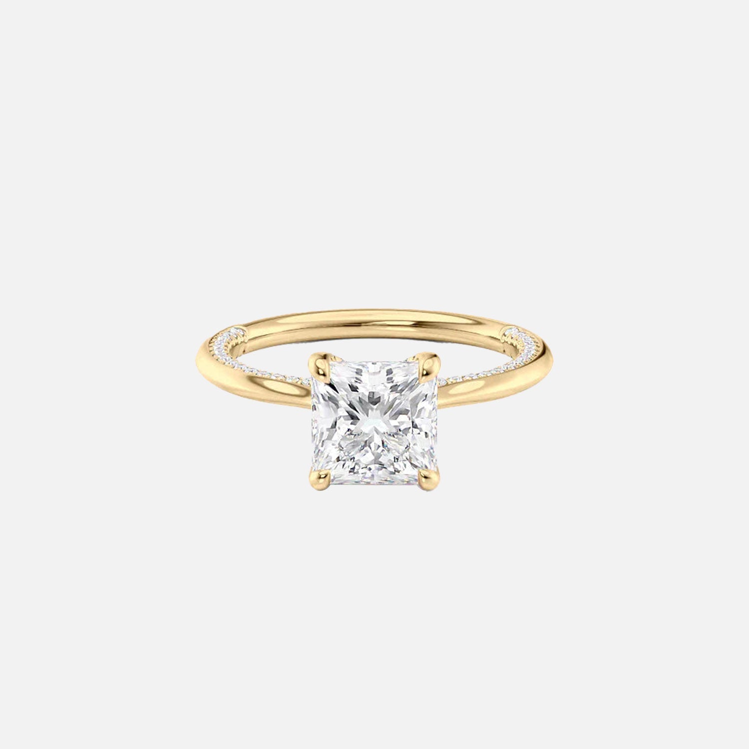The Solitaire Claire Princess Lab Diamond Ring 14k Yellow Gold 001