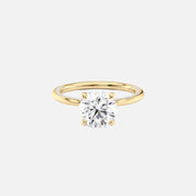 The Solitaire Claire Round Lab Diamond Ring 14k Yellow Gold 001