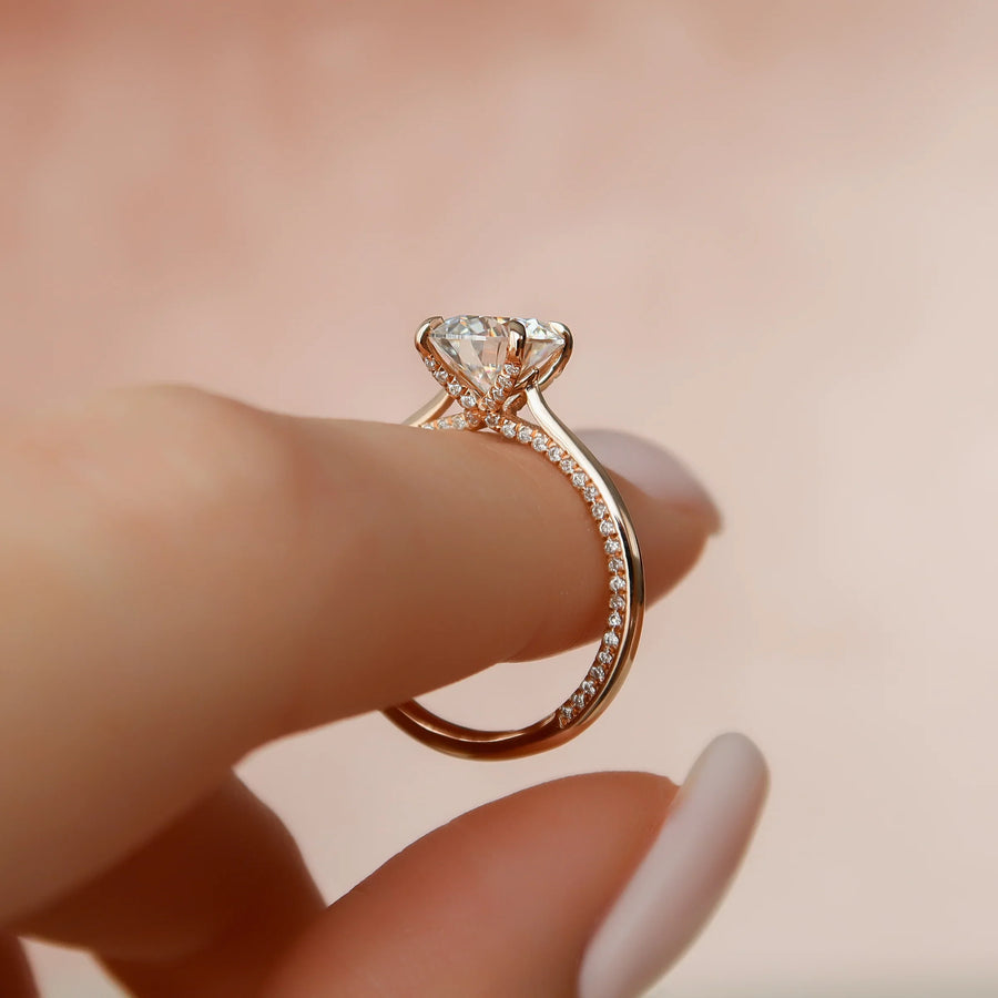  The Solitaire Claire Round Lab Diamond Ring 18k Rose Gold 004