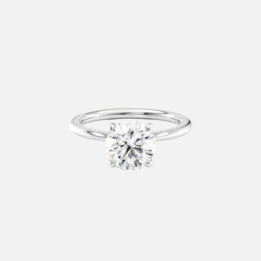  The Solitaire Claire Round Lab Diamond Ring 18k White Gold 001