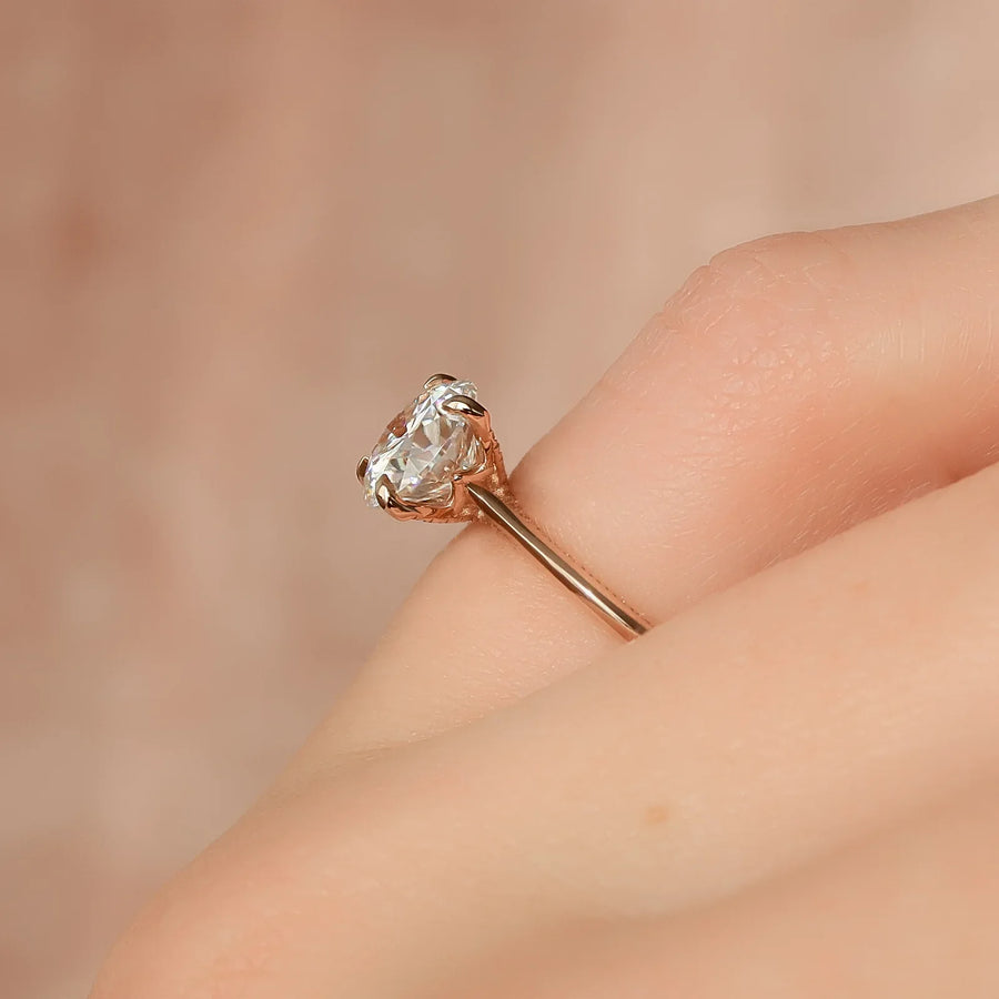  The Solitaire Claire Round Moissanite Ring 14k Rose Gold 003