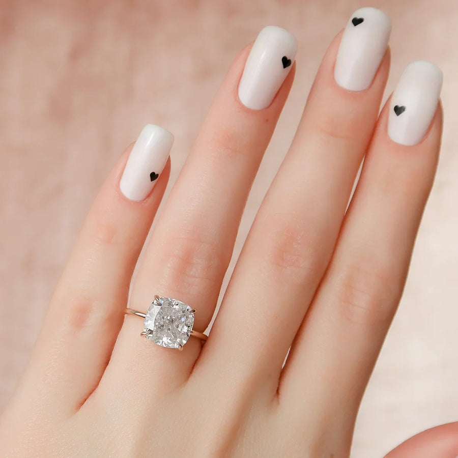  The Solitaire Crown Kamellie Cushion Lab Diamond Ring 14k Rose Gold 004 Final