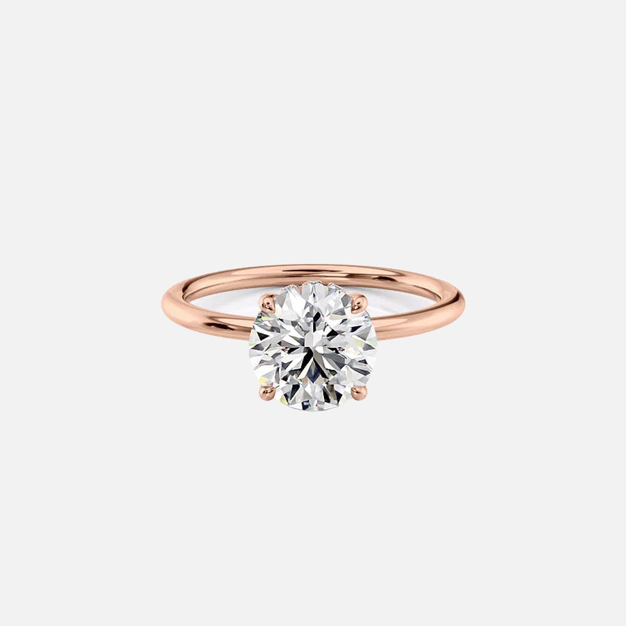  The Solitaire Eleanor Cushion Lab Diamond Ring 14k Rose Gold 001