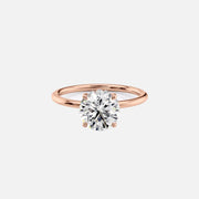  The Solitaire Eleanor Cushion Moissanite Ring 14k Rose Gold 001