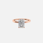 The Solitaire Eleanor Emerald Lab Diamond Ring 14k Rose Gold 001