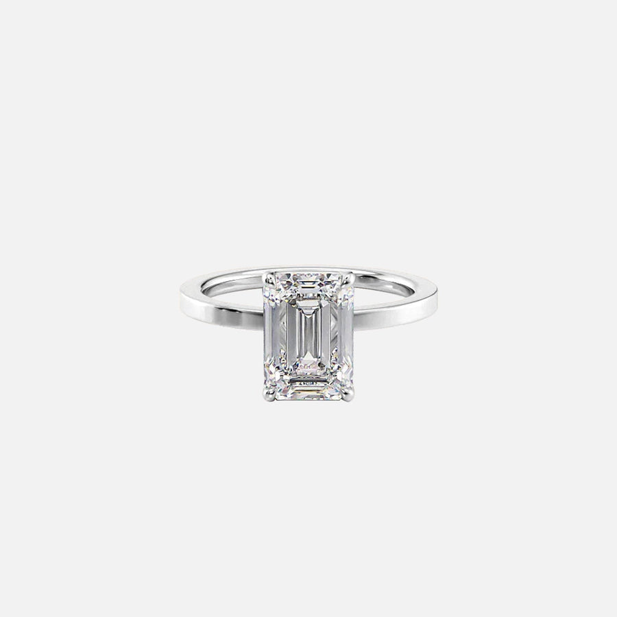  The Solitaire Eleanor Emerald Lab Diamond Ring 14k White Gold 002