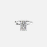  The Solitaire Eleanor Emerald Lab Diamond Ring 18k White Gold 002