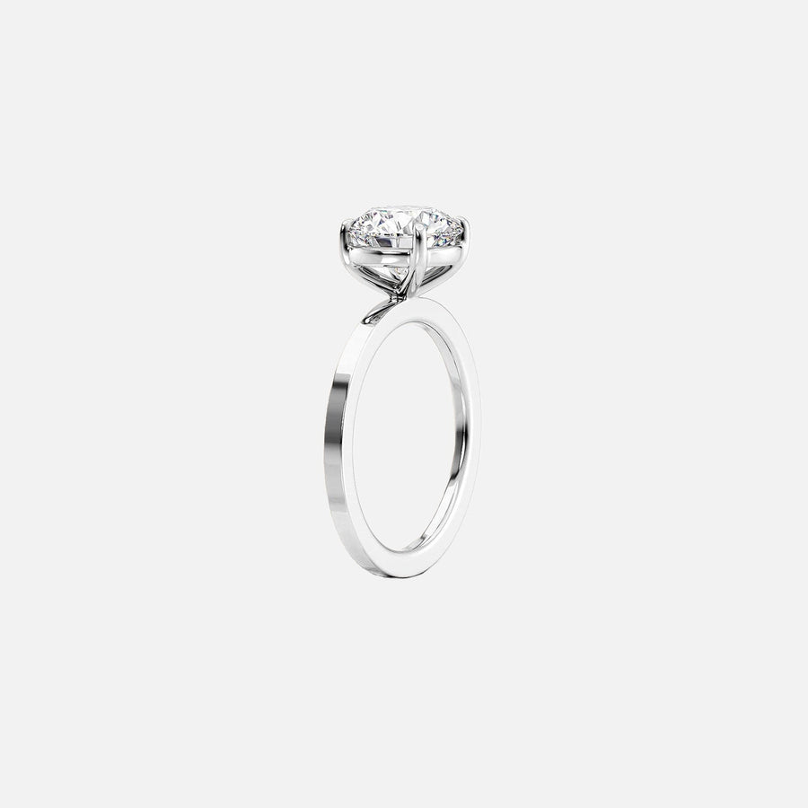  The Solitaire Eleanor Emerald Moissanite Ring 14k White Gold 001