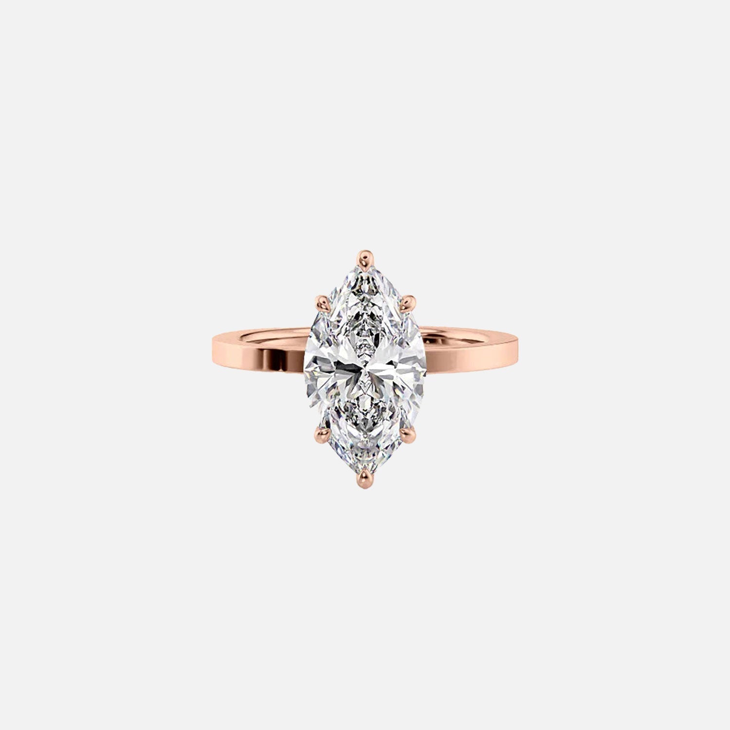  The Solitaire Eleanor Marquise Lab Diamond Ring 14k Rose Gold 001