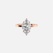  The Solitaire Eleanor Marquise Moissanite Ring 18k Rose Gold 001