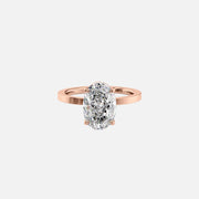  The Solitaire Eleanor Oval Lab Diamond Ring 14k Rose Gold 001