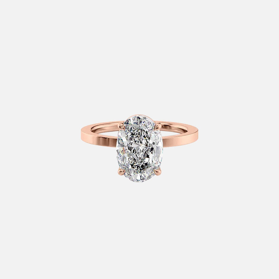  The Solitaire Eleanor Oval Lab Diamond Ring 14k Rose Gold 001