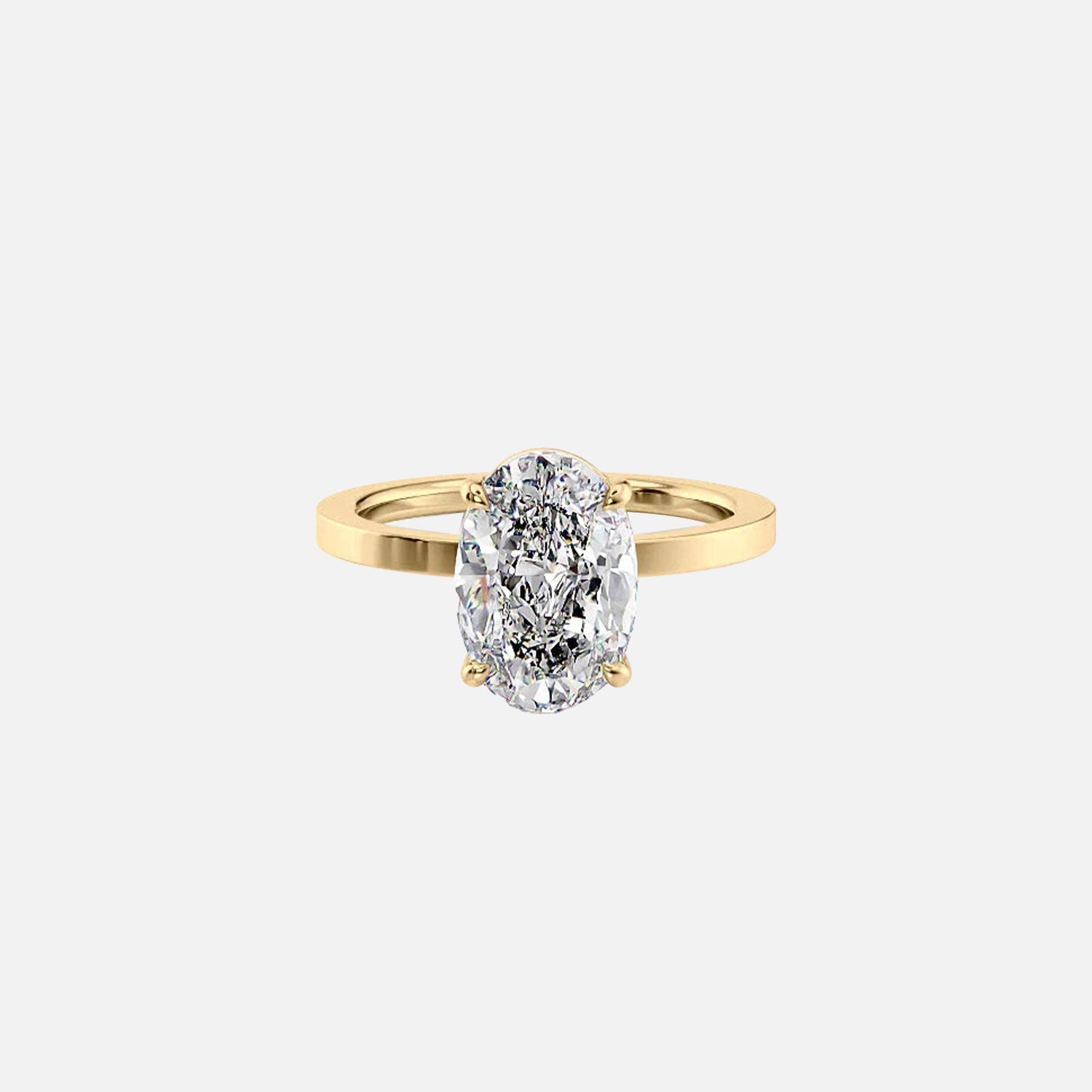 The Solitaire Eleanor Oval Lab Diamond Ring 14k Yellow Gold 001