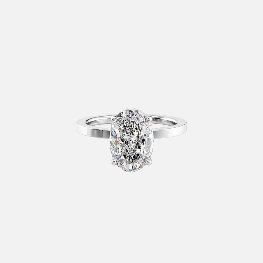  The Solitaire Eleanor Oval Moissanite Ring 14k White Gold 001
