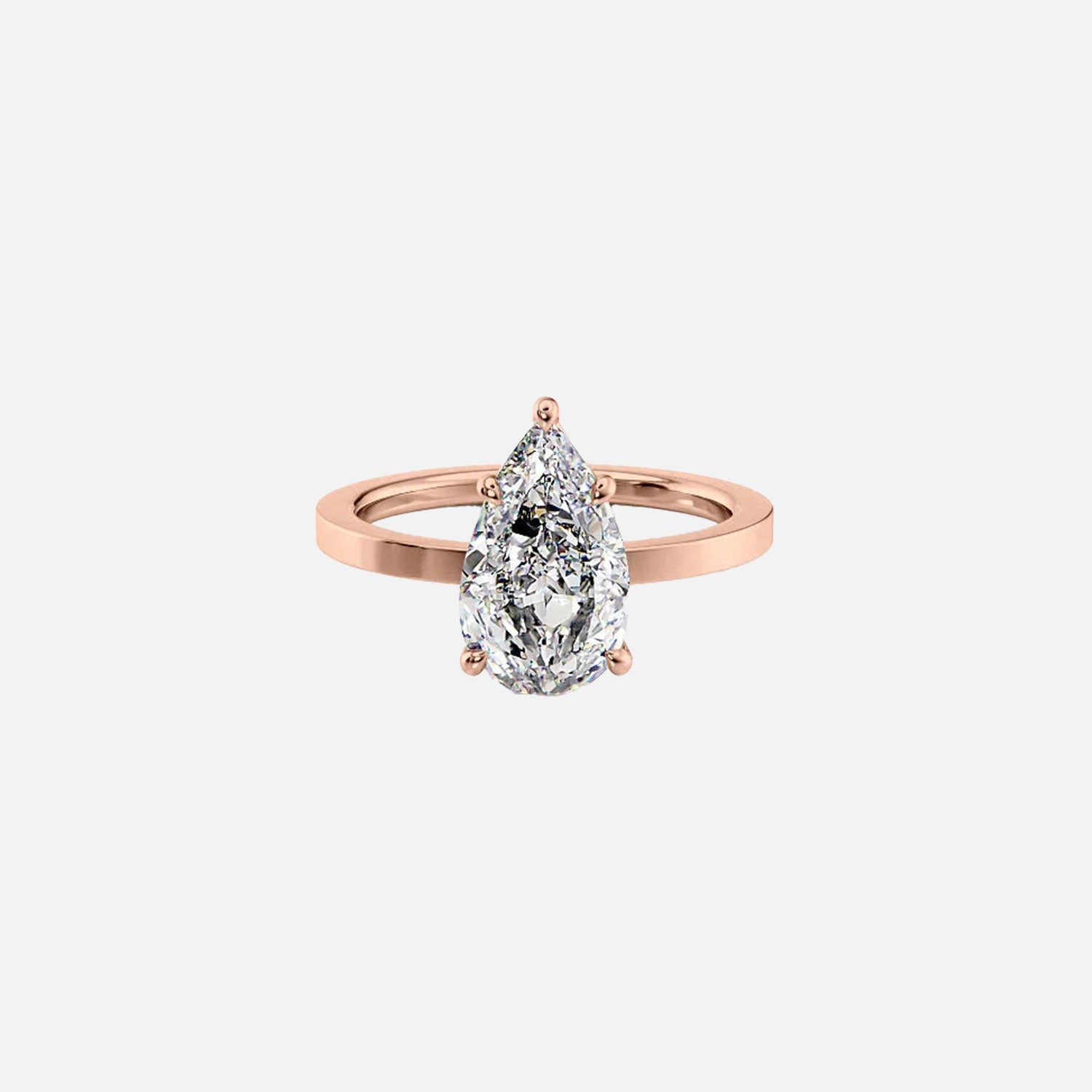  The Solitaire Eleanor Pear Lab Diamond Ring 14k Rose Gold 001