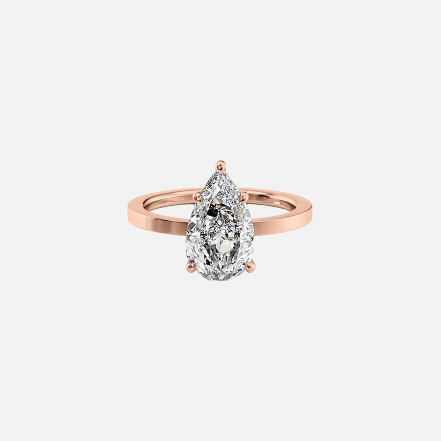  The Solitaire Eleanor Pear Moissanite Ring 14k Rose Gold 001